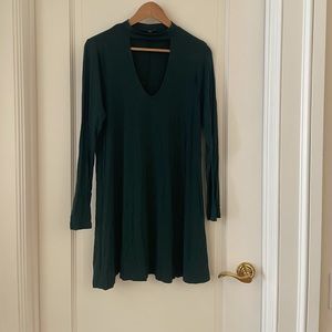Emerald Green choker knit dress